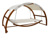 Twin Hammock with Waterproof Canopy & Hardwood Larch Frame - JUST Hammocks